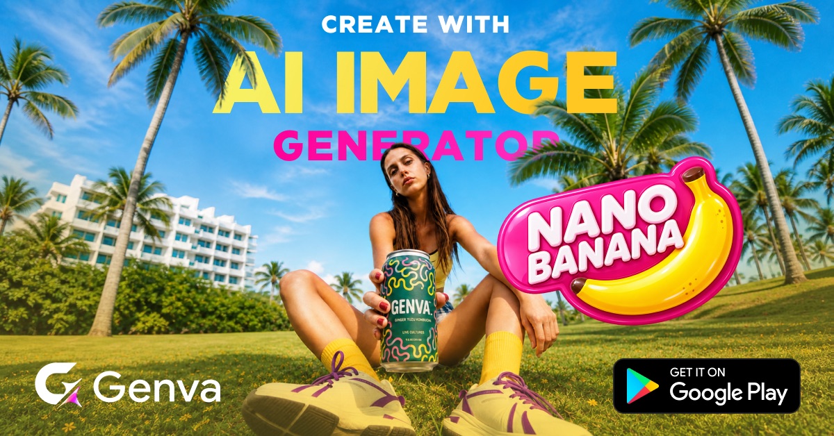 Genva Google Ads creative: Nano Banana, poolside