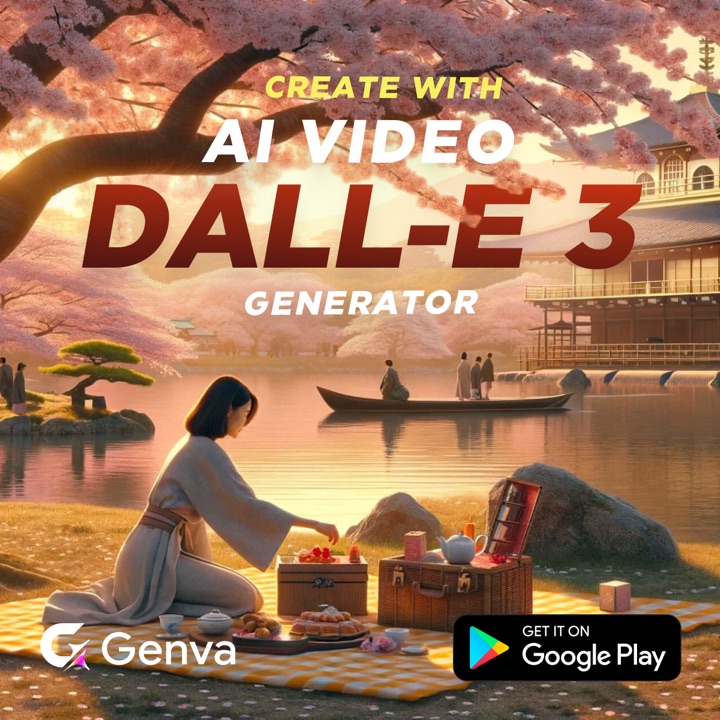Genva Google Ads creative: DALL·E 3, picnic under cherry blossoms