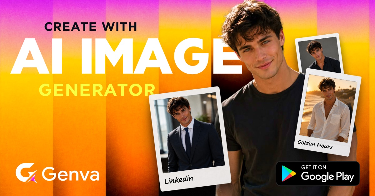 Genva Google Ads creative: AI Image Generator, LinkedIn headshot