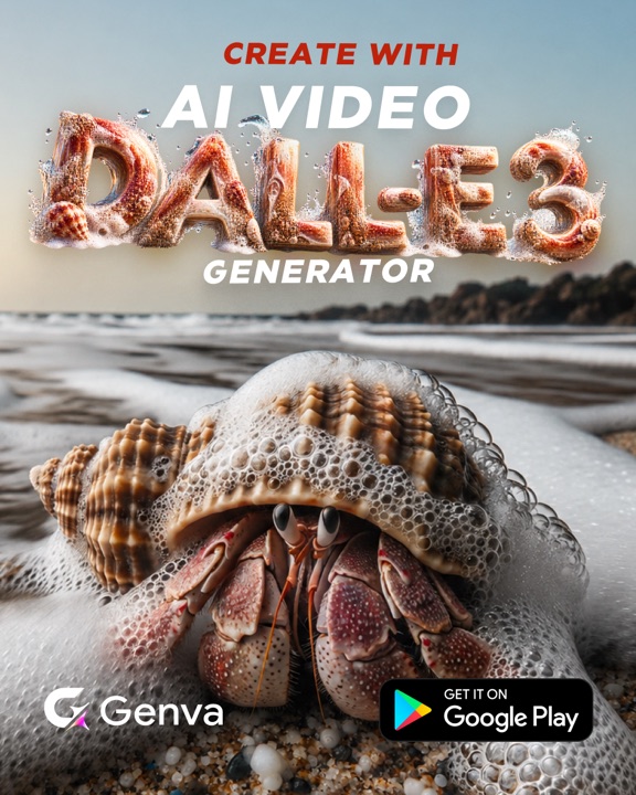 Genva Google Ads creative: DALL·E 3, hermit crab