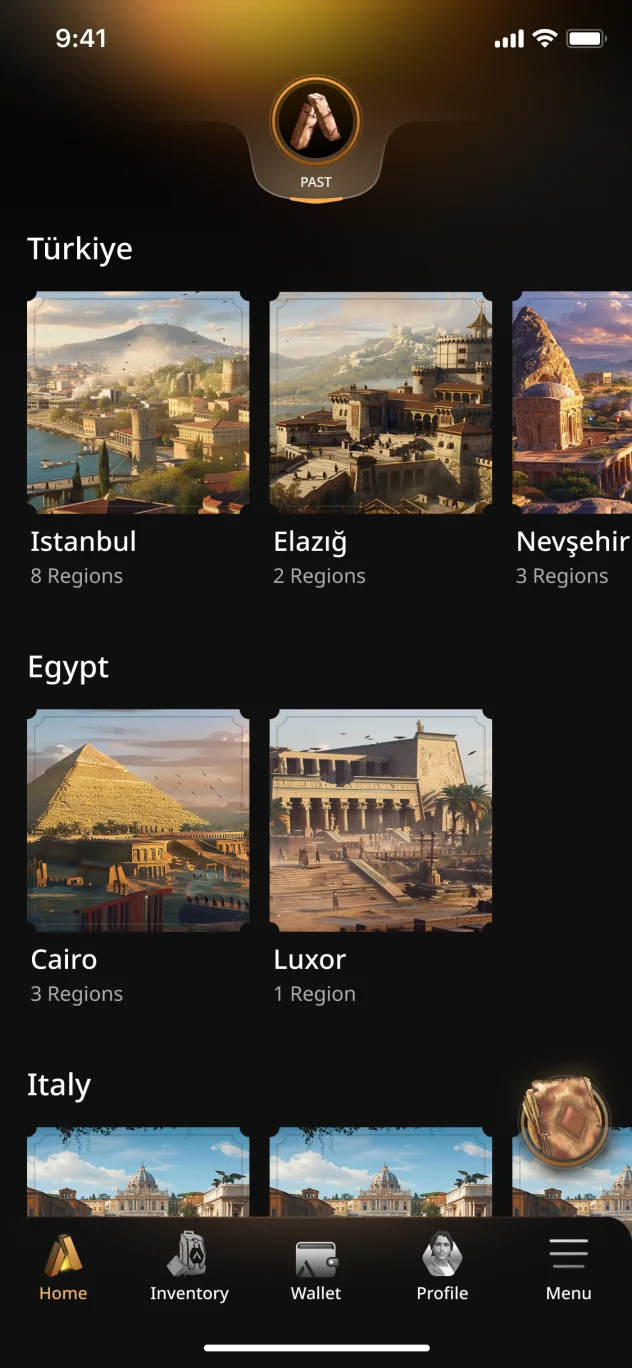 Past regions list: Türkiye, Egypt and Italy