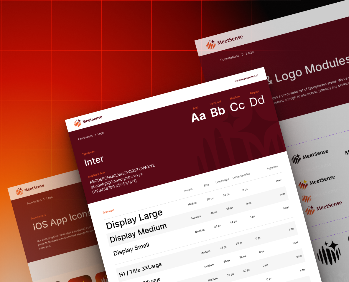 MeetSense typography and app icon system